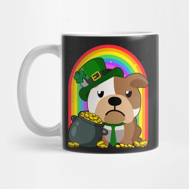 English Bulldog Rainbow Irish Clover St Patrick Day Dog Gift graphic by theodoros20